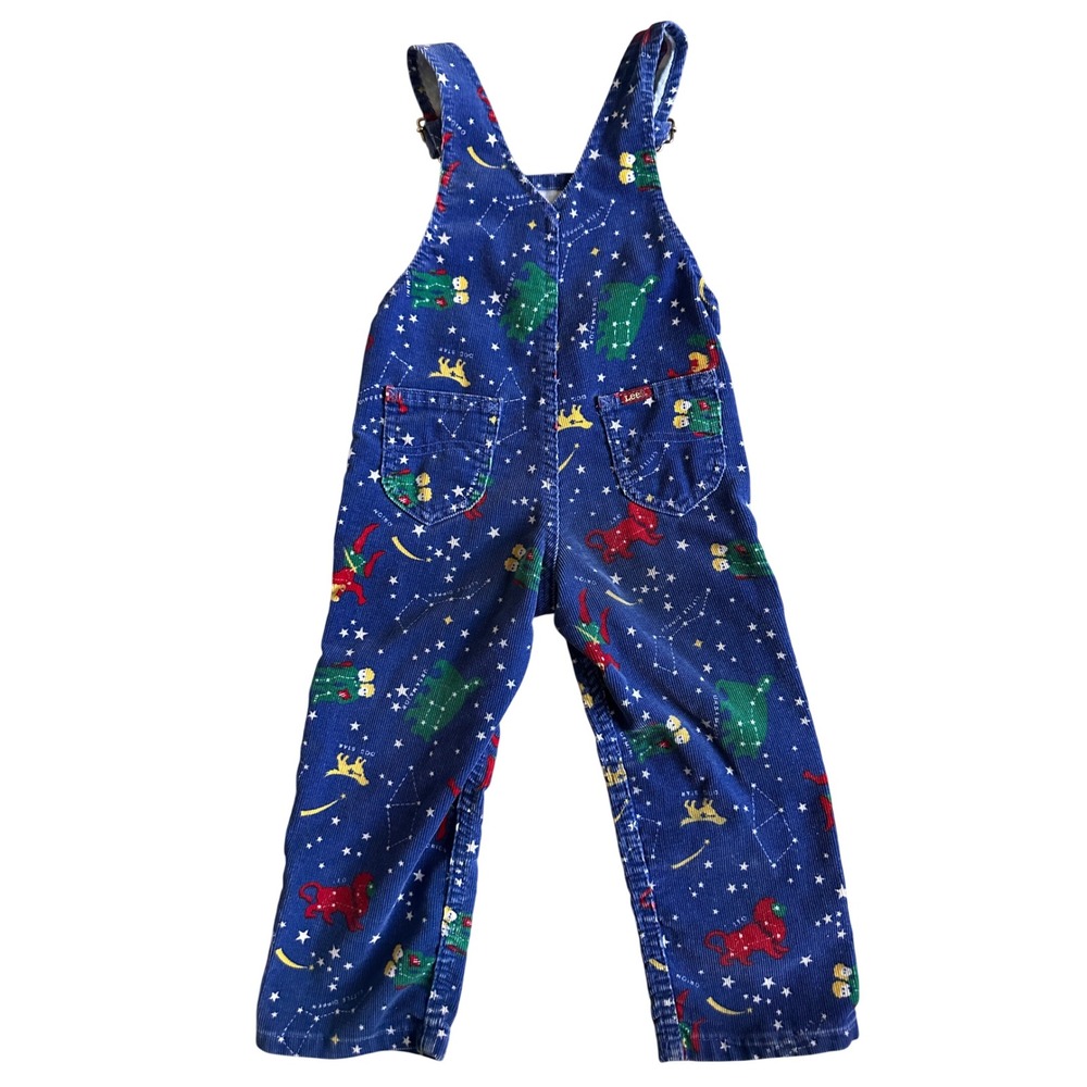 Vintage Lee Constellation Corduroy Overalls Toddler 4T Bibs Celestial Astrology - Picture 2 of 7